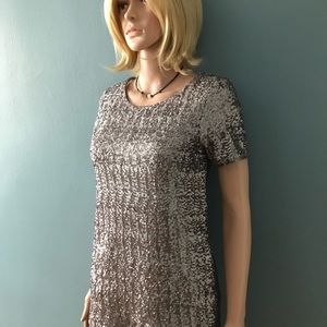 NWOT Velvet by Spencer & Graham Pewter and Silver Sparkly Dress Top NWOT
